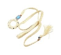 Lilinzhi Ceinture tressée bohème avec perles pour femme, 58, taille unique