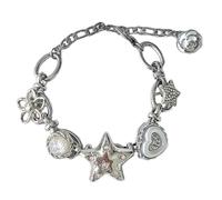 Lilinzhi Chaîne en forme de cœur et d'étoile - Bijou de poignet élégant - Pour un usage quotidien