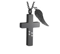 Lilinzhi Collier avec pendentif commémoratif pour animal domestique en métal antirouille - Urne de rangement pour cendres et chats - Urne commémorative