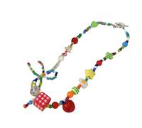 Lilinzhi Collier ras du cou tendance avec nœud papillon coloré et perles en acrylique et breloque étoile pour femme, taille unique, Comme décrit, Comme décrit.