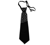Lilinzhi Cravate noire élégante pré-nouée réglable avec strass pour chemise d'école, chemise en strass, pour femme, homme, étudiant, nr5, taille unique