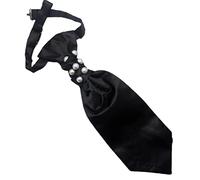 Lilinzhi Cravate noire vintage réglable avec fausses perles et fausses perles pour mariage, a, taille unique