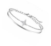 Lilinzhi Double couche en forme d'étoile ornée de zircons délicats incrustés avec chaîne double couche style décontracté