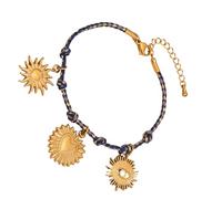 Lilinzhi Élégant cordon tressé soleil lune étoile pendentif robuste en acier inoxydable bijoux accessoire pour femme accessoires élégants, taille unique, Comme décrit