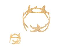 Lilinzhi Élégant ensemble d'étoiles de mer et de bagues en alliage avec ouverture réglable, bijoux uniques pour usage multifonctionnel, bijoux inspirés de la mer, taille unique, Comme décrit, Comme