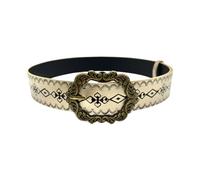 Lilinzhi Élégant Western PU Ceinture en relief Ceinture Jeans Ceinture Décors de taille Femmes Métal Gravé Boucle Taille Pantalon Femme, Section B, taille unique