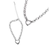 Lilinzhi Ensemble de bijoux polyvalents faits à la main avec pendentif en forme de cœur - Accessoires unisexes et pour couple