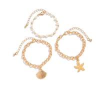 Lilinzhi Ensemble de collier avec pendentif en coquillage de conque avec chaîne réglable pour femme tendance, taille unique, Comme décrit, Comme décrit.