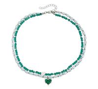 Lilinzhi Ensemble de collier avec pendentif en forme de cœur et perles baroques irrégulières avec breloque romantique pour femme - Collier tendance en acrylique et alliage, taille unique, Comme décrit