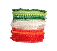 Lilinzhi Ensemble de perles artisanales fait à la main, couleurs vives et bracelets uniques en faux cristal