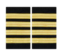 Lilinzhi Épaulettes de capitaine dorées pour uniformes de gardes de sécurité, accessoires faciles à attacher, épaulettes brodées pour uniforme d'entraînement, FF, taille unique