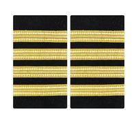 Lilinzhi Épaulettes de capitaine dorées pour uniformes de gardes de sécurité, accessoires faciles à attacher, épaulettes brodées pour uniforme d'entraînement, u, taille unique