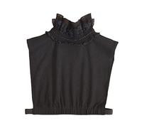 Lilinzhi Faux col montant demi-haut col montant faux col hite noir col en dentelle col pull, Noir, L