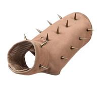 Lilinzhi Gilet de protection ergonomique pour chien avec rivets métalliques pour promenades quotidiennes - Indéchirable contre les attaques - Vêtements pour petites races - En cuir résistant aux