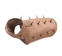 Lilinzhi Gilet de protection ergonomique pour chien avec rivets métalliques pour promenades quotidiennes - Indéchirable contre les attaques - Vêtements pour petites races - En cuir résistant aux