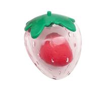 Lilinzhi Jouet couineur à mâcher en forme de fraise pour chien Durabilité Nettoyage des dents Jouet interactif pour dentition et santé dentaire