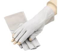 Lilinzhi Lot de 2 gants lavables multi-usages pour protéger les mains, usage quotidien pour l'extérieur, gris clair, Half fingers