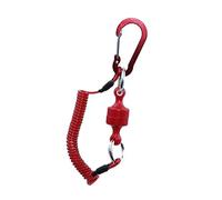 Lilinzhi Mousqueton en métal avec cordon élastique de 100 cm pour outil de pêche, sécurité et attraction automatique