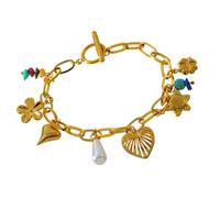 Lilinzhi Pendentif tendance en alliage avec fleur et cœur distinctif pour les créateurs de mode, taille unique, Comme décrit