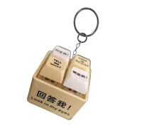 Lilinzhi Porte-clés avec interrupteur de clavier à thème antique - Gadget portable pour soulager le stress avec porte-clés en bois culturel inspiré des poissons