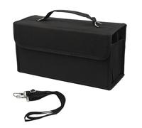 Lilinzhi Porte-marqueurs pour 120 marqueurs - Multifonctionnel - Fermeture éclair - Sac de transport avec bandoulière, Noir, Grande capacité