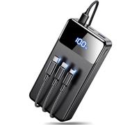 LILIO Chargeur portable, batterie 60 000 mAh, 22,5 W, charge rapide avec câble USB, chargeur de téléphone pour iPhone 17/16/15/14/13 toutes les séries/Samsung/Android, essentiels de camping, noir