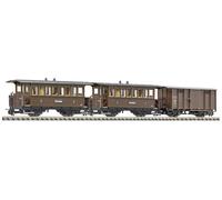 Liliput L340018 Lot de 3 wagons de voyageurs 2 essieux H0e B16 et AB Freightwg. Gwk101 du chemin de fer Zillertal