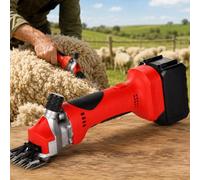 lilishangmao Nouvelle Tondeuse Électrique pour Moutons 2026,Tondeuse Rechargeable Compacte 550W avec Lames en Acier Carbone 9t/13t,Cisailles À Laine 6 Vitesses pour Moutons Et Chèvres Red-1Battery