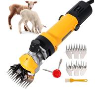 lilishangmao Tondeuse Électrique Professionnelle pour Bétail, 850W 3200 TR/Min, Tondeuse À Moutons pour Ferme Et Ranch, 6 Vitesses Réglables + 2 Lames en Acier Au Carbone, Tondeuse Filaire Yellow