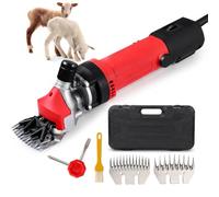 lilishangmao Tondeuse Électrique Professionnelle pour Bétail, 850W 3200 TR/Min, Tondeuse À Moutons pour Ferme Et Ranch, 6 Vitesses Réglables + 2 Lames en Acier Au Carbone, Tondeuse Filaire Red
