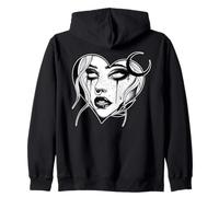 Lilith Goth Pretty Girl Demoness x Coeur Forme Blackwork Sweat à Capuche