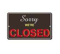 LilithCroft99 Plaque en métal « Sorry We are Closed » - Noir et rouge - 20,3 x 30,5 cm - Décoration d'intérieur