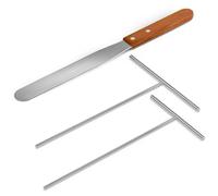 Lilithye Kit d'épandeur à crêpes et spatule en acier inoxydable 12,7 cm, 17,8 cm et spatule de 30,5 cm (3 pièces)