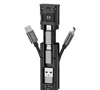 LiLiTok Adaptateur USB multifonction - Câble de charge - Carte SIM - Clé mémoire pour voyage - Câble de données - Boîte de cartes SD - Chargeur sans fil pour téléphone - Noir