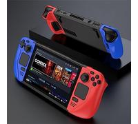 LiLiTok Etui de Protection pour Steam Deck Console, Housse de Protection Fashion Couverture Dissipation de la Chaleur Anti-Drop Protector (Rouge et Bleu)