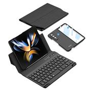 LiLiTok pour Samsung Galaxy Z Fold 4 / Z Fold 3 5G Clavier Bluetooth Stand Pliant Funda (Détachable)+Etui Mobile Cuir (Fold 3 Vert)