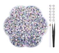 Liliume Hotfix AB SS20 - Lot de 2 000 pierres strass - Pierres strass - Blanc - 4,8 mm - Pour bricolage, vêtements, chaussures, bricolage, cadeau