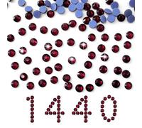 Liliume Hotfix - Lot de 1 440 pierres strass - 20 couleurs - 4 tailles - Rond - En verre - Pour vêtements, chaussures, bricolage (rouge foncé, SS16), B540-DARK ROT-SS16