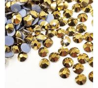 Liliume Hotfix - Lot de 1 440 pierres strass - 20 couleurs - 4 tailles - Rond - En verre - Pour vêtements, chaussures, bricolage (Mine-or, SS20)