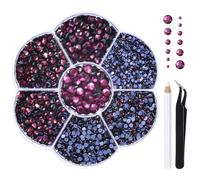 Liliume Hotfix Strass 32 Couleurs 5 Tailles SS6-SS30 Strass pour Textile DIY Artisanat 5000 Pièces Violet Foncé