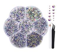 Liliume Strass Hotfix SS6-SS30 Strass Thermocollants 10 couleurs 6 tailles pour vêtements, chaussures et loisirs créatifs (Blanc AB)