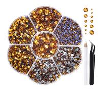 Liliume Strass Hotfix SS6-SS30 Strass Thermocollants 10 couleurs 6 tailles pour vêtements, chaussures et loisirs créatifs (Dorée)