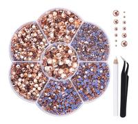 Liliume Strass Hotfix SS6-SS30 Strass Thermocollants 10 couleurs 6 tailles pour vêtements, chaussures et loisirs créatifs (Champagne)