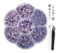 Liliume Strass Hotfix SS6-SS30 Strass Thermocollants 10 couleurs 6 tailles pour vêtements, chaussures et loisirs créatifs (Violet Clair)