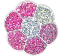 Liliume Strass Hotfix SS6-SS30 Strass Thermocollants 10 couleurs 6 tailles pour vêtements, chaussures et loisirs créatifs (Rose)