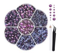Liliume Strass Hotfix SS6-SS30 Strass Thermocollants 10 Couleurs 6 Tailles Pour Vêtements Chaussures et Loisirs Créatifs(violet)
