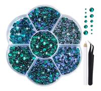 Liliume Strass Hotfix SS6-SS30 Strass Thermocollants 10 couleurs 6 tailles pour vêtements, chaussures et loisirs créatifs (Zircon bleu)