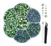 Liliume Strass Hotfix SS6-SS30 Strass Thermocollants 10 couleurs 6 tailles pour vêtements, chaussures et loisirs créatifs (Green)
