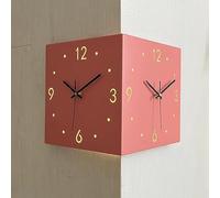 LILIXINGSH Pendules Murales Salon Moderne, Horloge Murale d'angle Double Face, Horloge Murale d'angle Numérique, Horloge Murale Silencieuse D'installation Simple d'angle (Color : Pink)