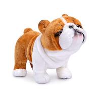 Lilizzhoumax Bouledogue Anglais Peluche 30cm/12", Simulation Poupée Réaliste, Animal en Peluche, Jouets Animaux Sauvages pour Enfants Mignons